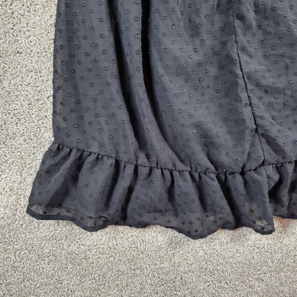 Speechless Blouson Dress Womens L Black Tiered Babydoll Ruffled Tie Backless - Picture 12 of 12